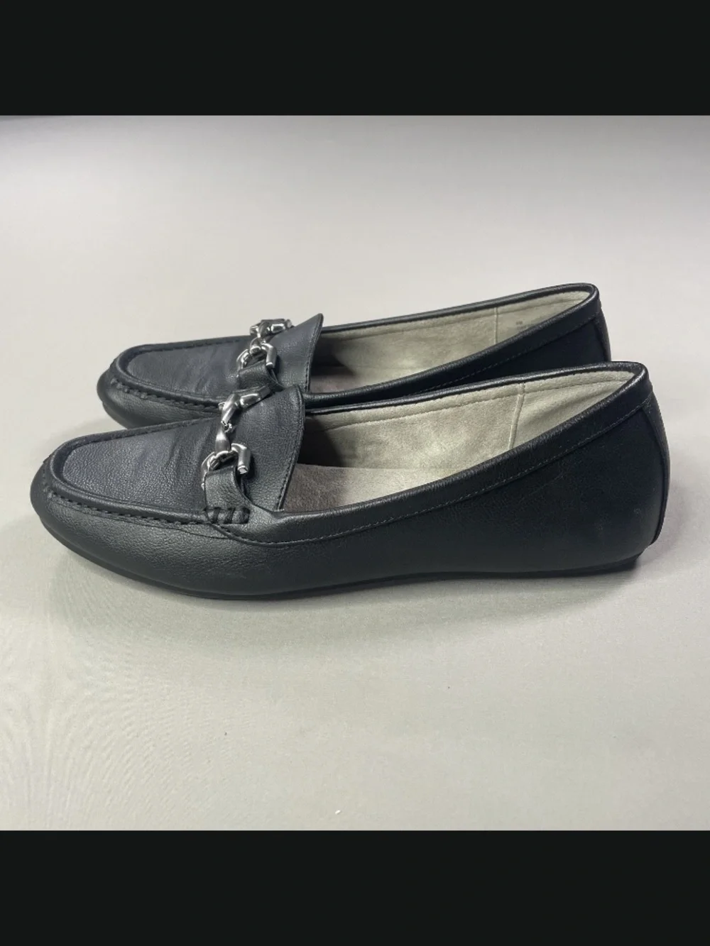 Aerosoles Shoes Womens 9 black leather horse bit loafer day drive classic